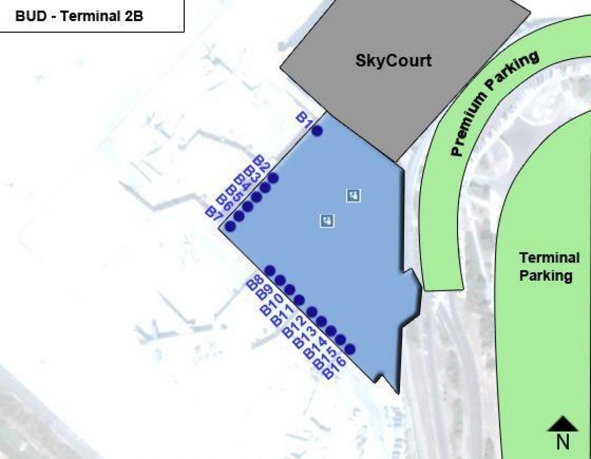 το αεροδρόμιο της βουδαπέστης τερματικό αεροσταθμό 2b χάρτης