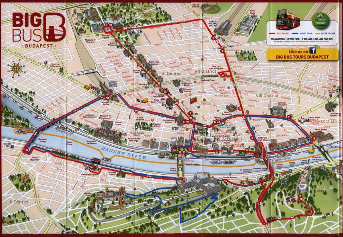 big bus tours βουδαπέστη εμφάνιση χάρτη