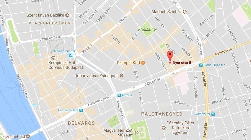 χάρτης της βουδαπέστης red light district