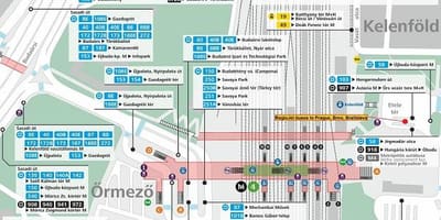 Χάρτης της βουδαπέστης kelenfoe σταθμό